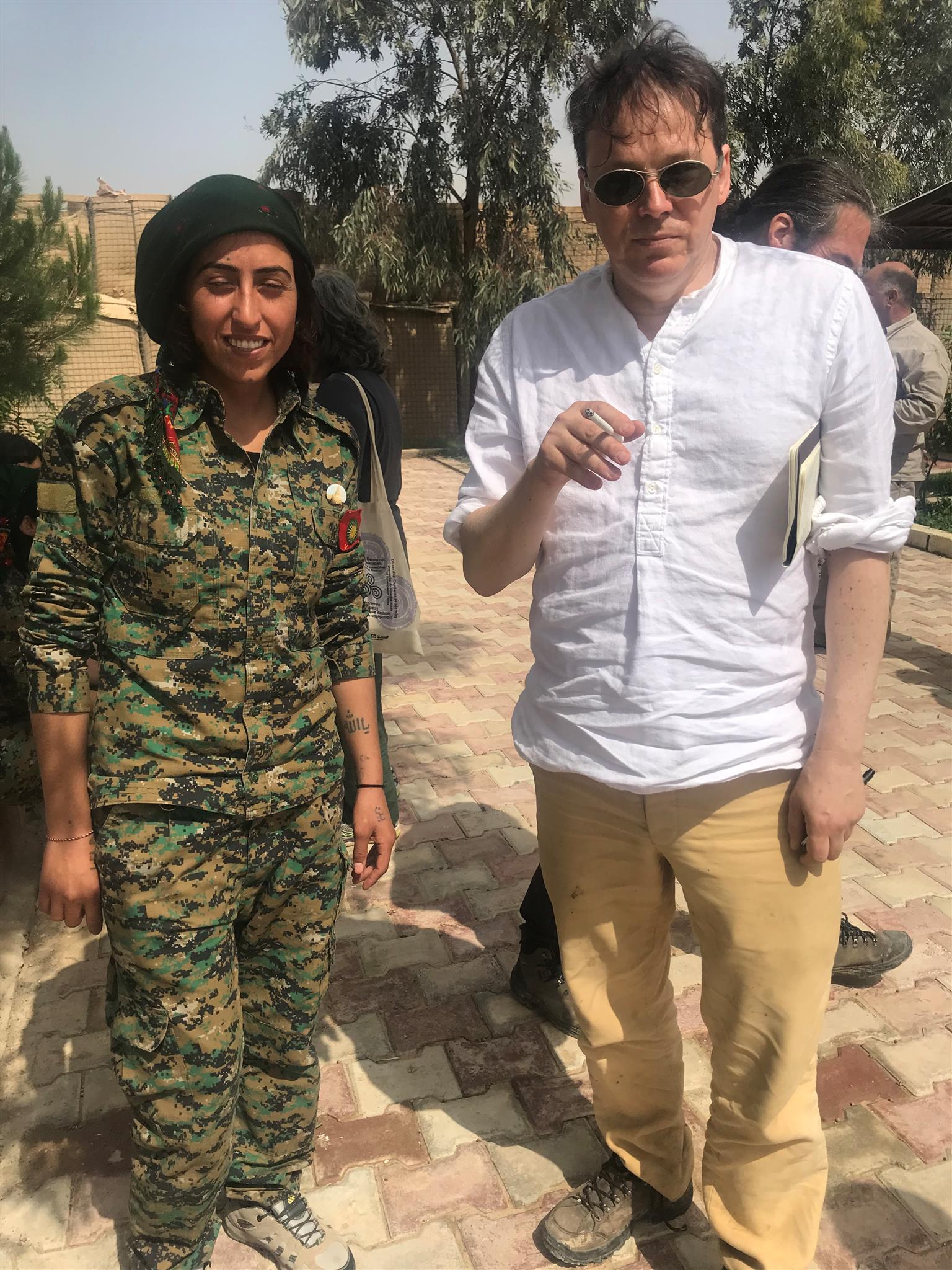 YBJ (Yezidi Women's Forces) fighter with David in Shengal